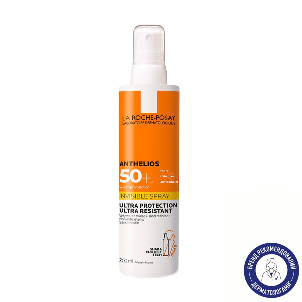 Ультралегкий сонцезахисний спрей для обличчя та тіла La Roche-Posay Anthelios Invisible Spray SPF50+, 200 мл